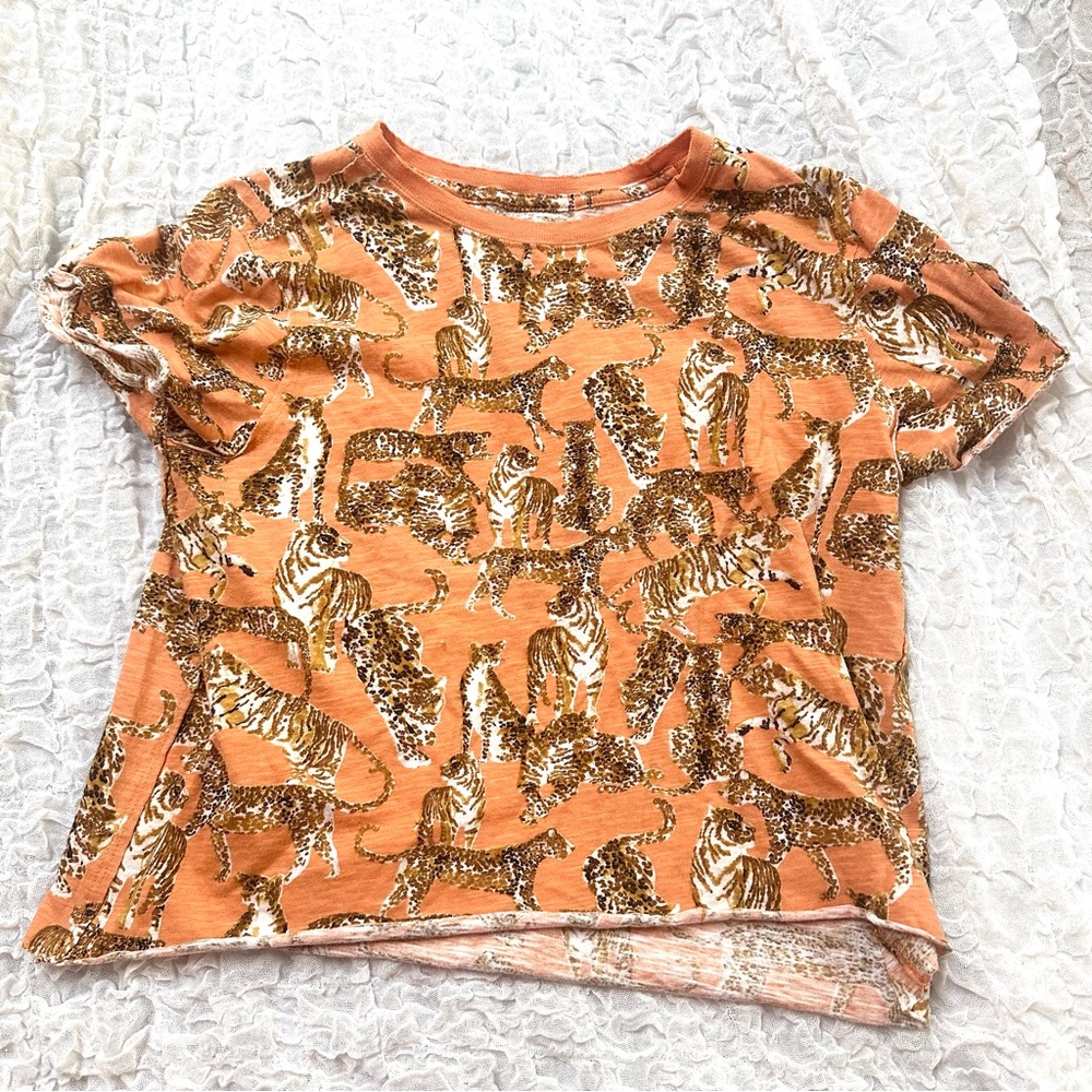 Maeve for Anthropologie Tiger Tee Shirt Medium
